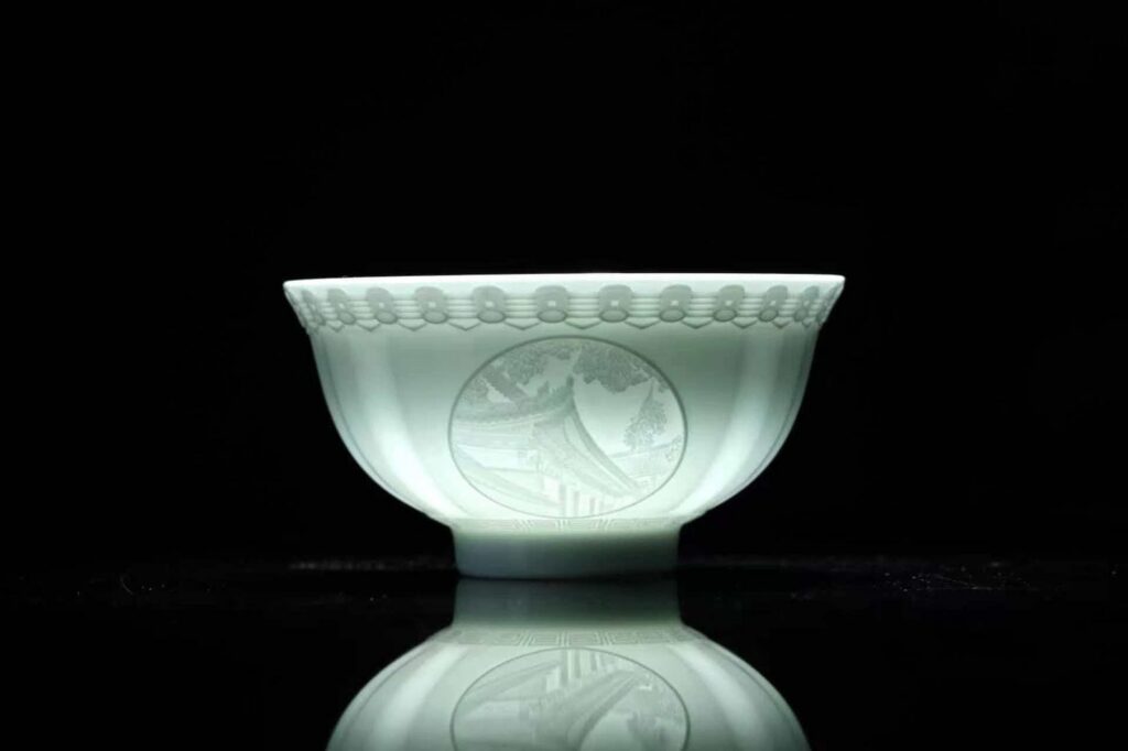 Open-Window Pattern Porcelain Rice Bowls, Set of 6