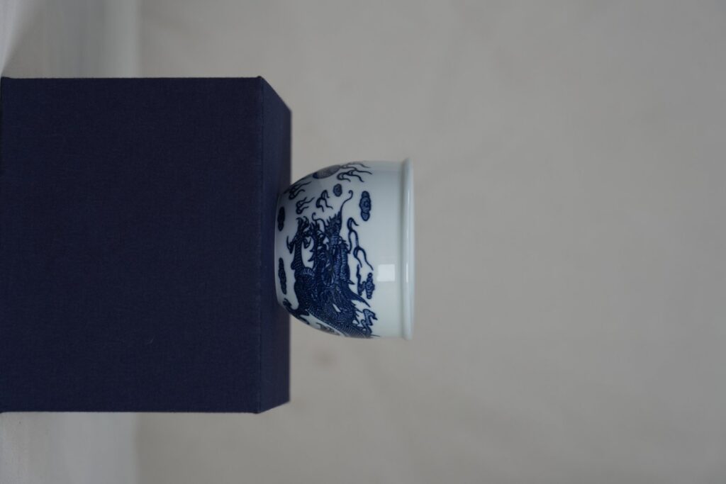 Underglaze Blue Dragon Master Cup - Jingdezhen Porcelain