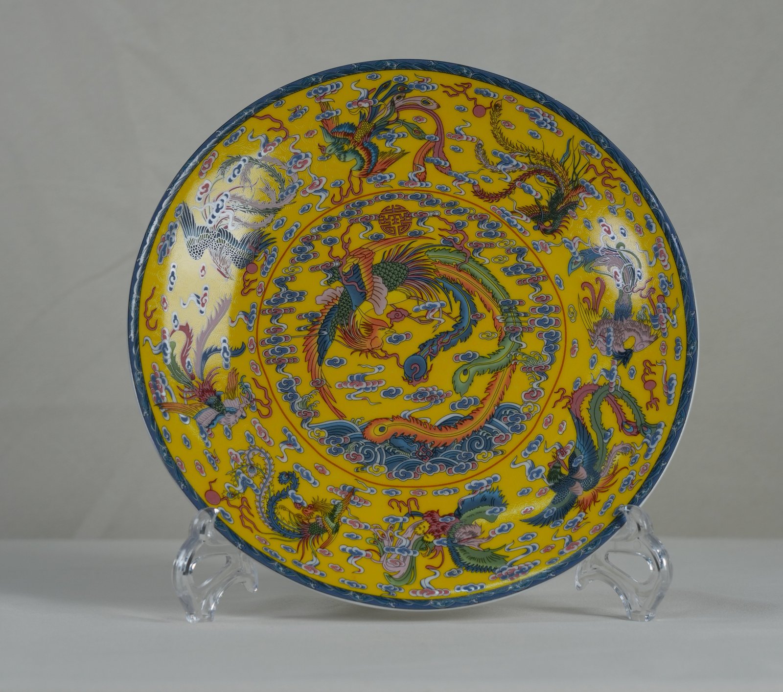 Nine Phoenix Porcelain Display Plate - Glow in the Dark (26 cm)