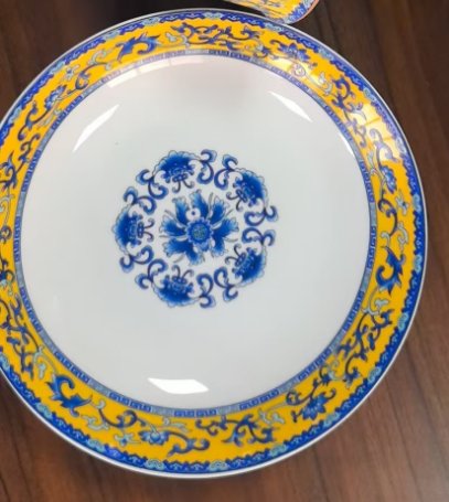 Enamel-Glaze Porcelain Plates, Set of 6