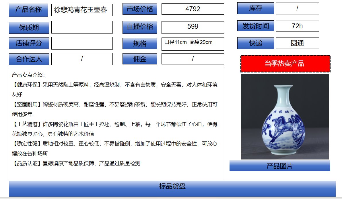 Xu Beihong Style Blue-White Yuhuchun Vase (29 cm) - Porcelain Art - Image 2
