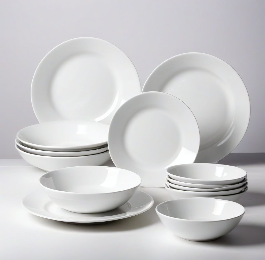 Elegant White Porcelain Dinnerware Set for Six