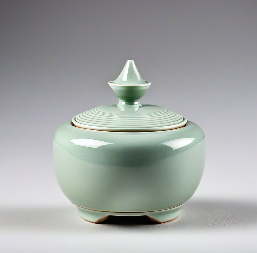 Lidded Ceramic Incense Burner for Home Meditation