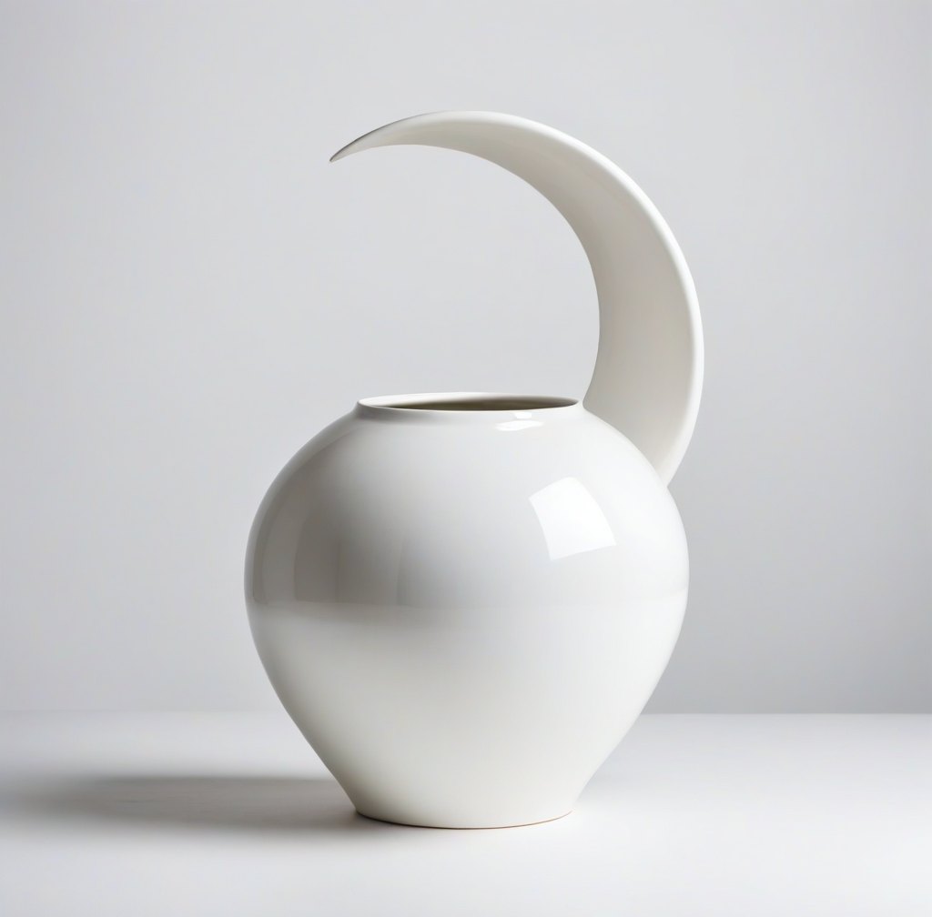 Modern Porcelain Moon Gate Vase for Living Room