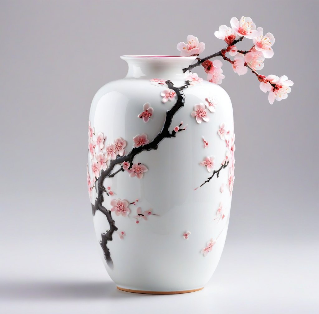 Handcrafted Porcelain Plum Blossom Vase for Modern Home Decor