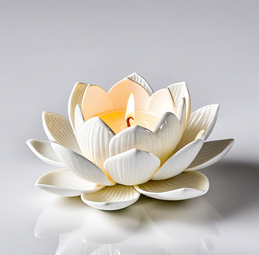 Decorative Porcelain Lotus Candle Holder for Cozy Home Ambiance