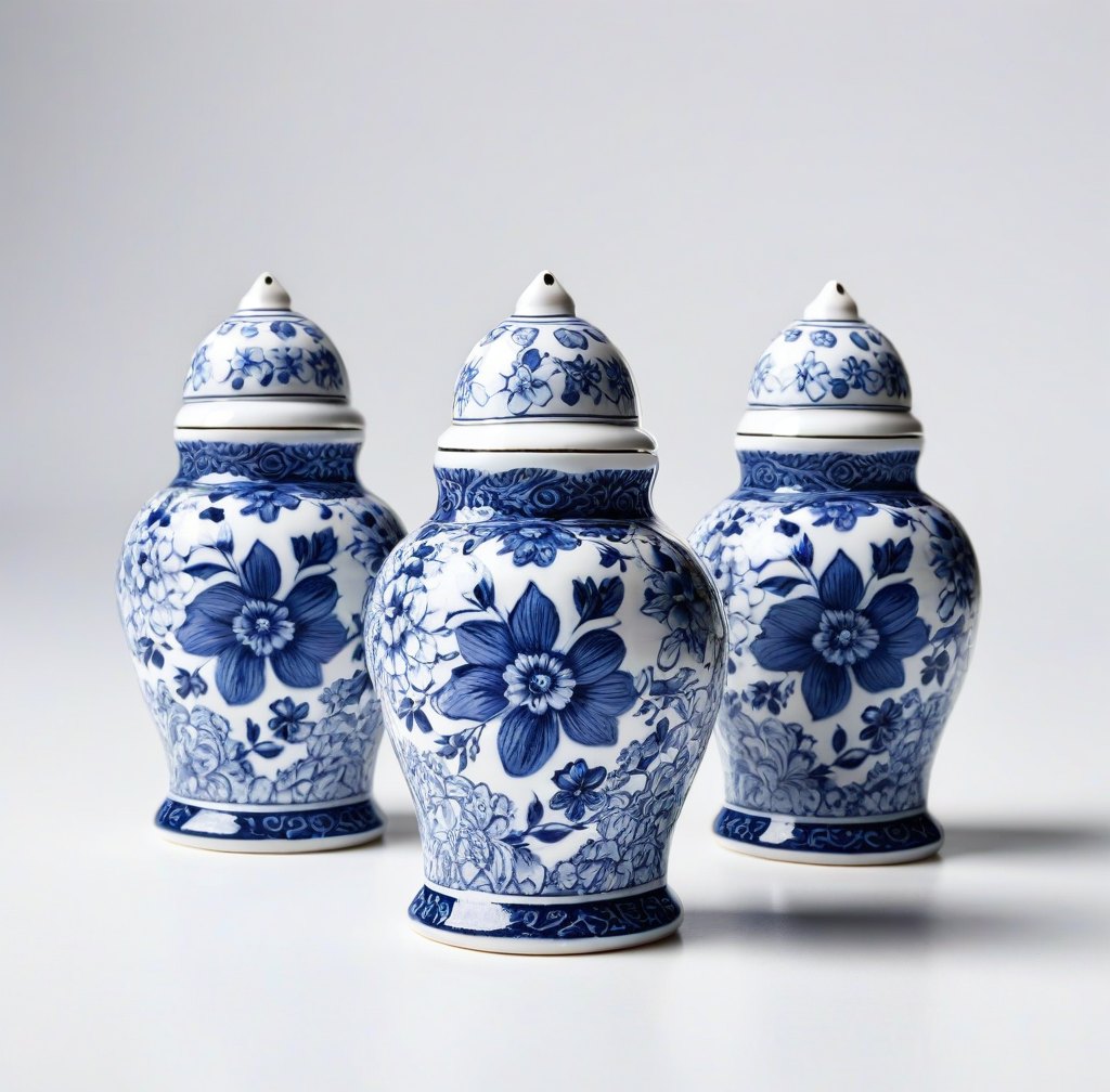Vintage Style Porcelain Salt and Pepper Shakers Pair