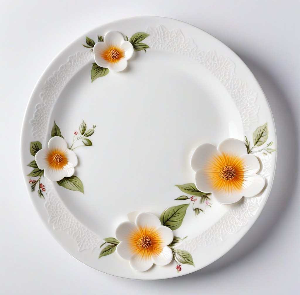 Elegant White Porcelain Dessert Plates Set for Fine Dining