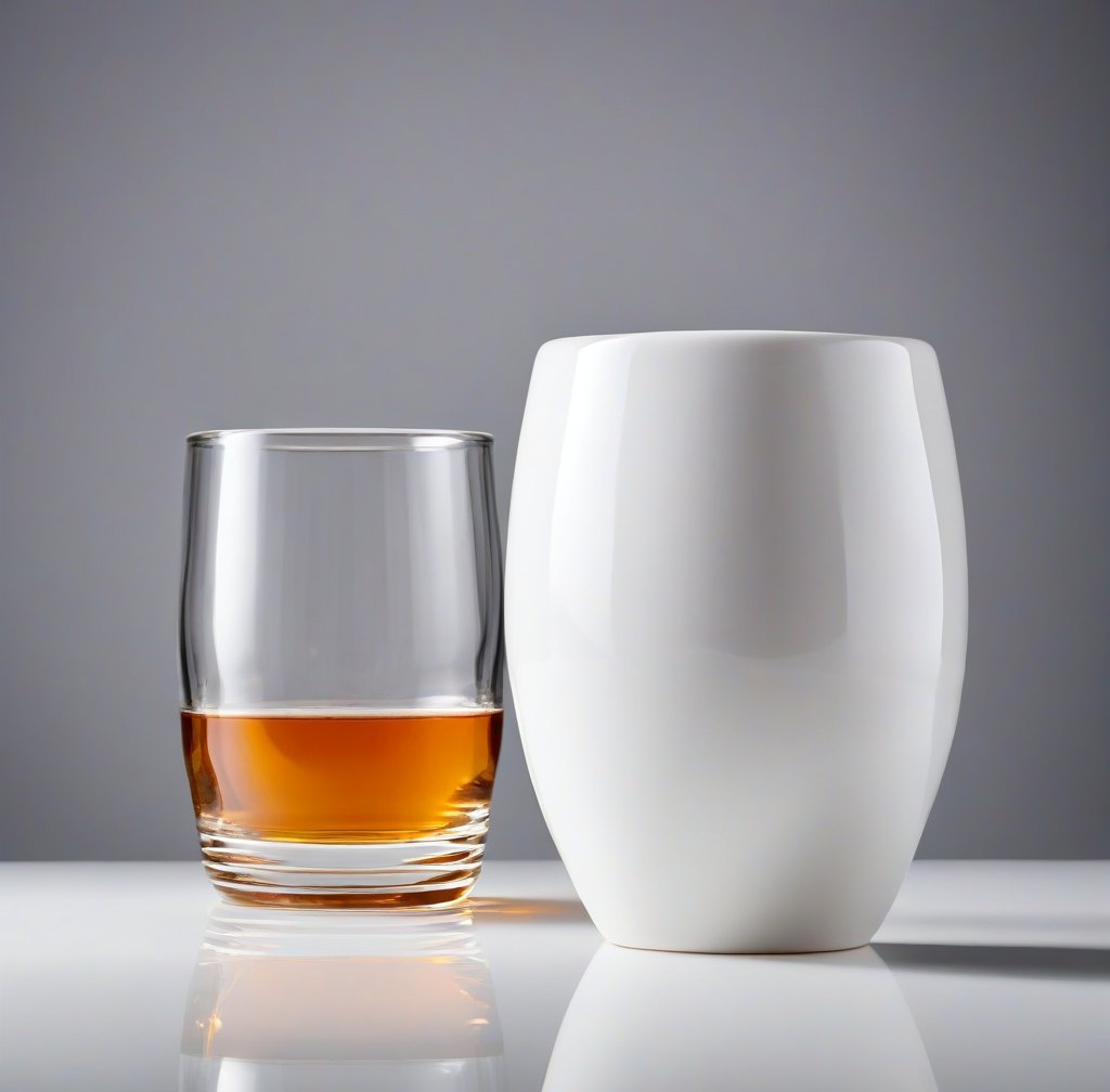 Handcrafted White Porcelain Whiskey Tumbler for Classic Spirit Serving