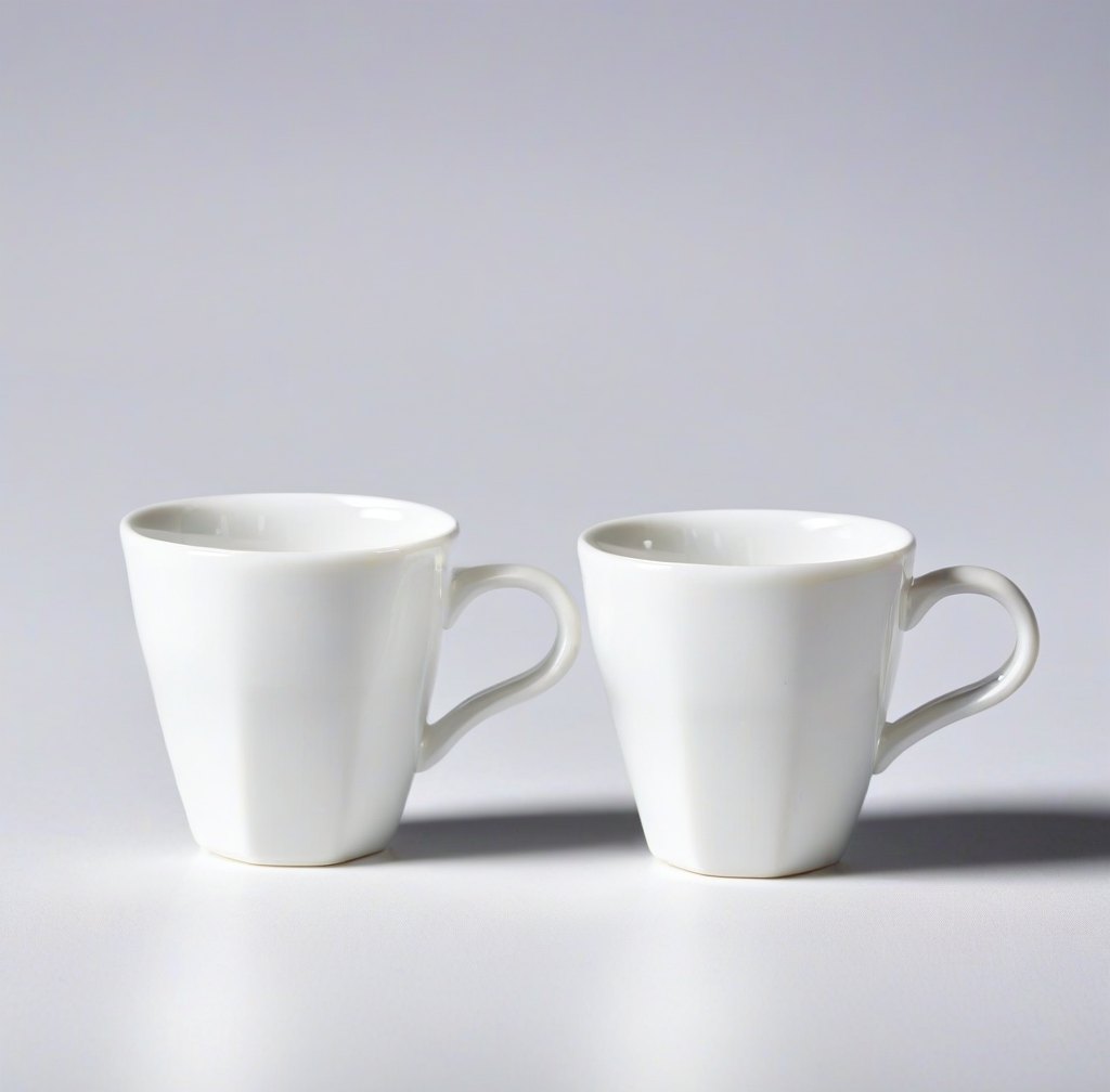 Pair of Delicate Porcelain Espresso Cups for Fine Coffee Enjoyment