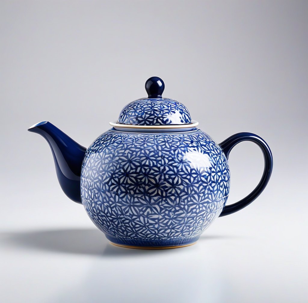 Artisan Porcelain Teapot with Built-in Metal Infuser for Loose Leaves