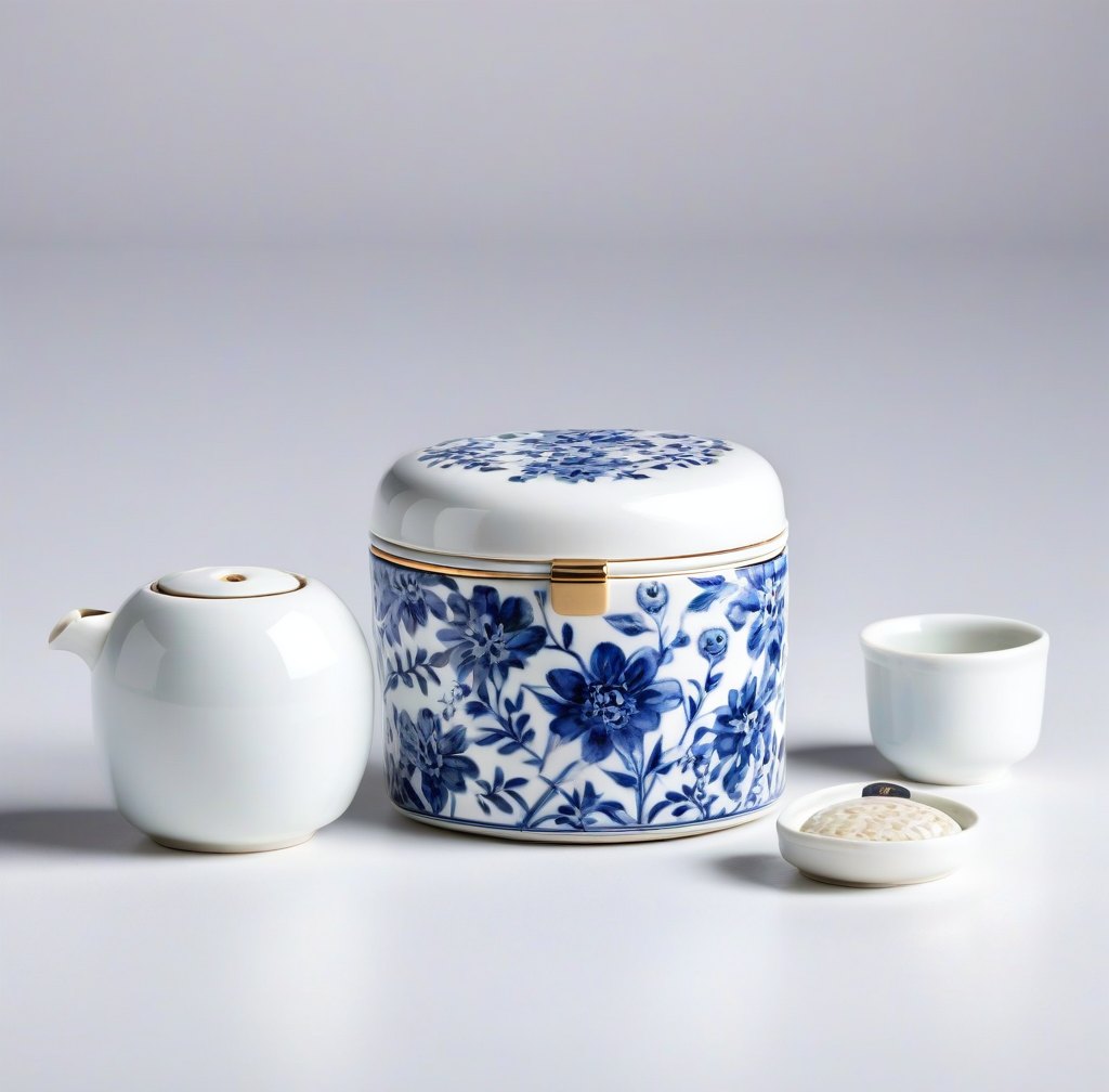 Compact Porcelain Travel Tea Set with Insulated Storage Case