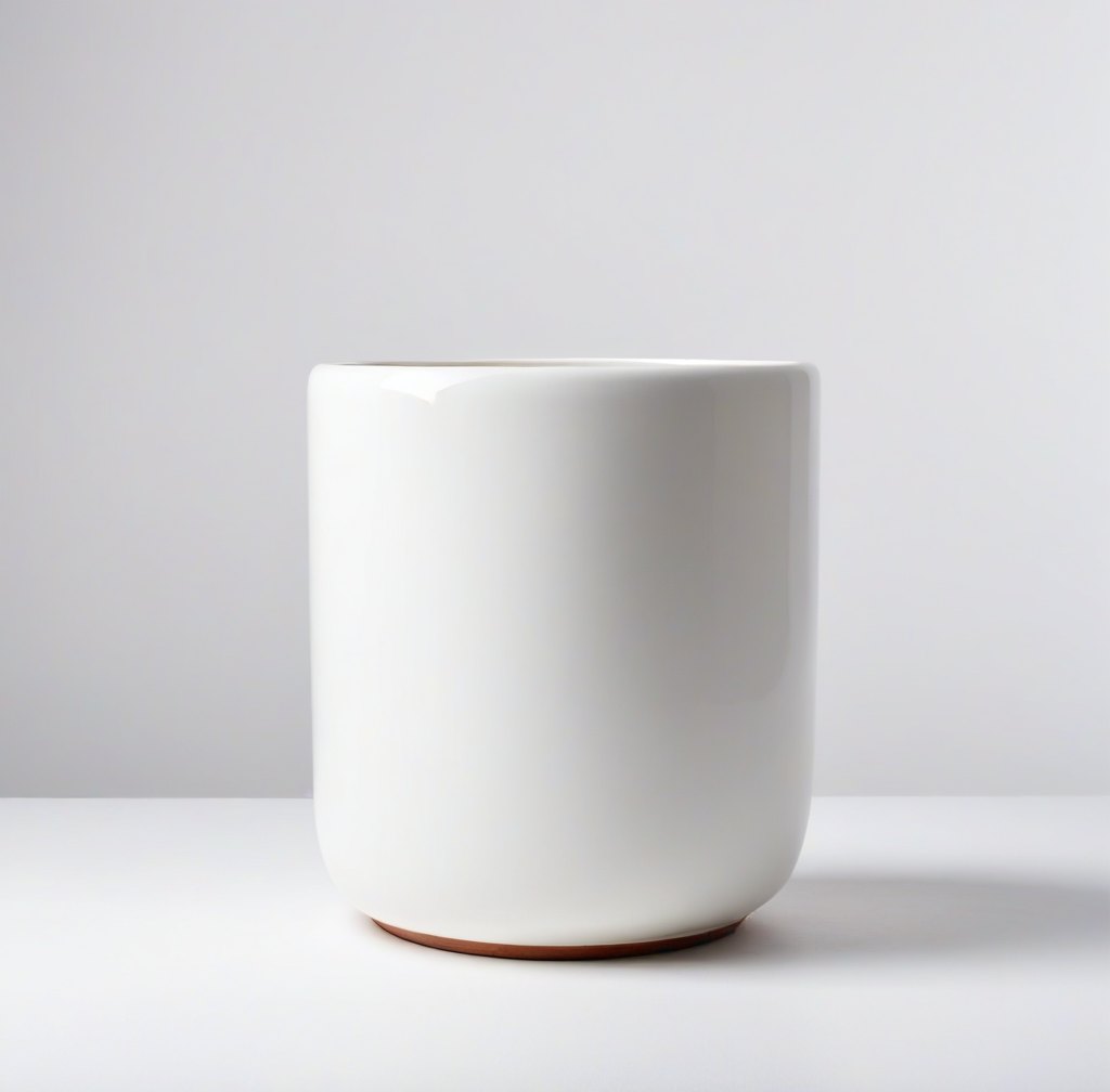 Handmade White Porcelain Plant Pot for Indoor Garden Decor