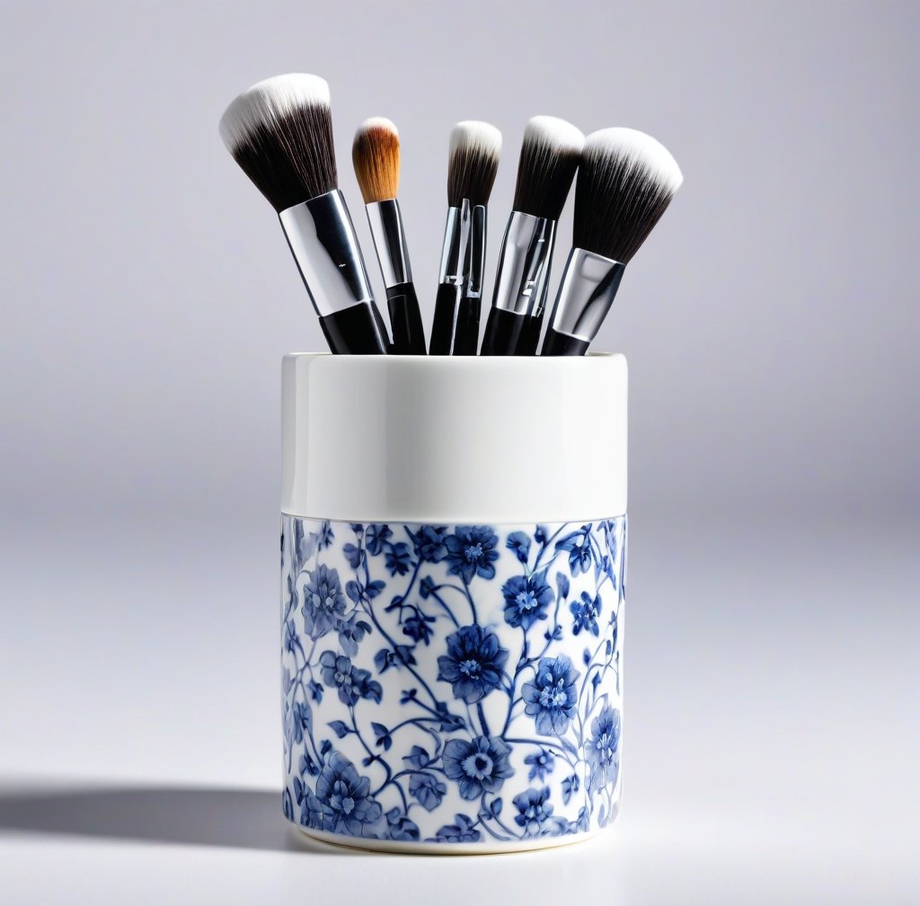 Stylish Porcelain Makeup Brush Holder for Vanity Organization