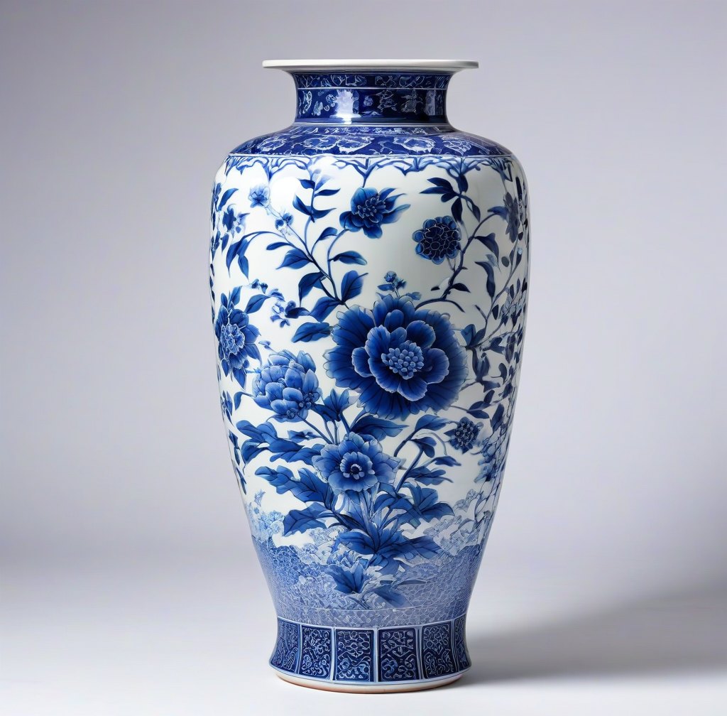 Large Floor Standing Porcelain Vase for Living Room