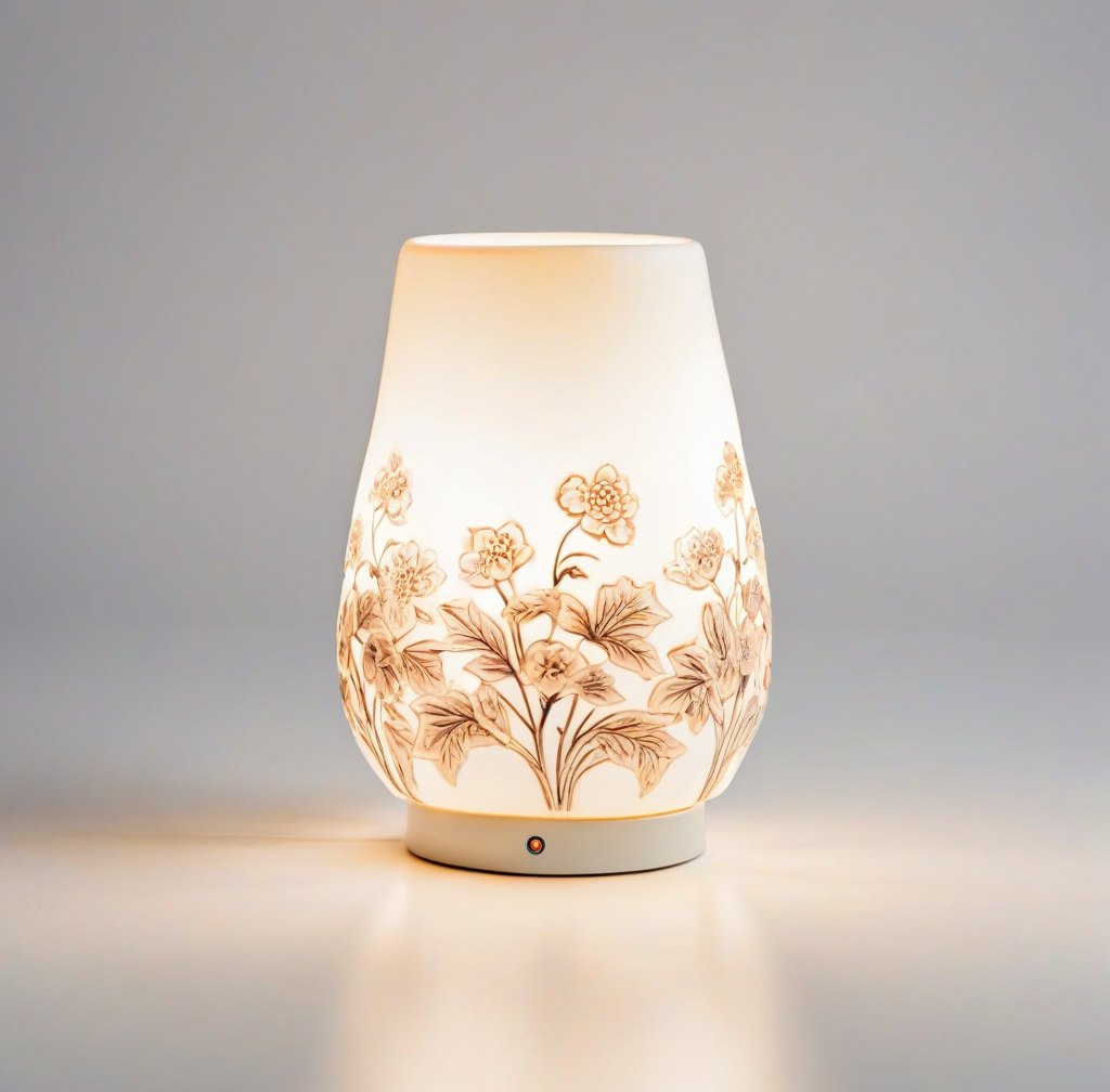 Handcrafted Porcelain Night Light for Cozy Bedroom Ambience