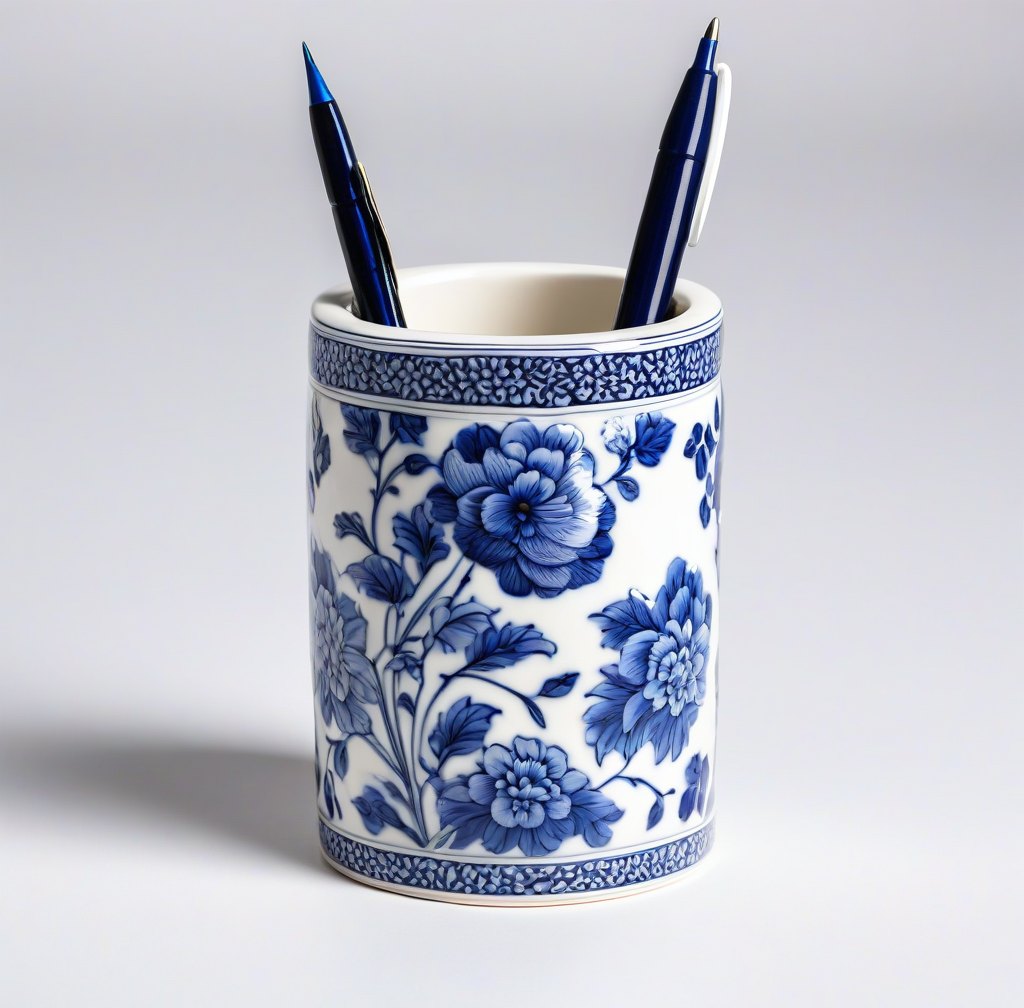 Elegant Porcelain Pen Holder for Desk Organization