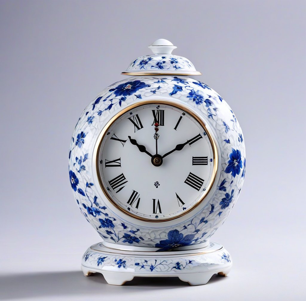Classic Porcelain Table Clock for Living Room