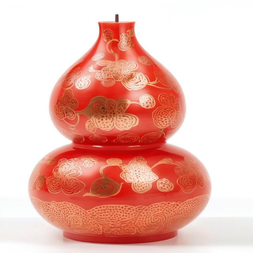 Hundred Blessings Porcelain Gourd - Fu Character Design II (21 cm) - Image 3