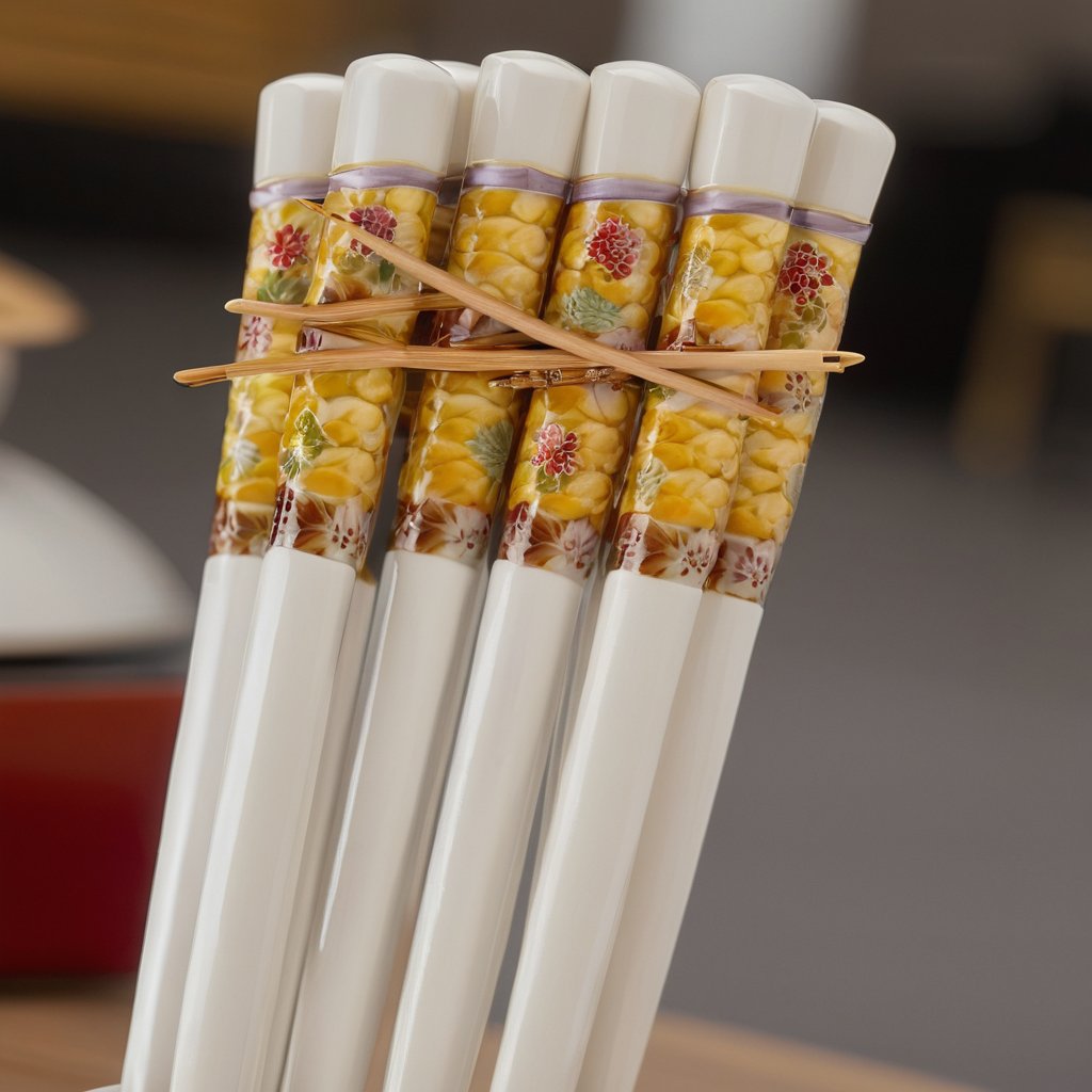Enamel Porcelain Chopsticks, 10 Pairs (24 cm) - Image 3