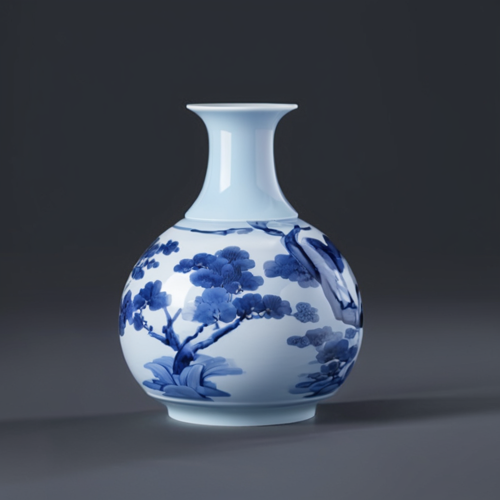 Xu Beihong Style Blue-White Yuhuchun Vase (29 cm) - Porcelain Art - Image 3