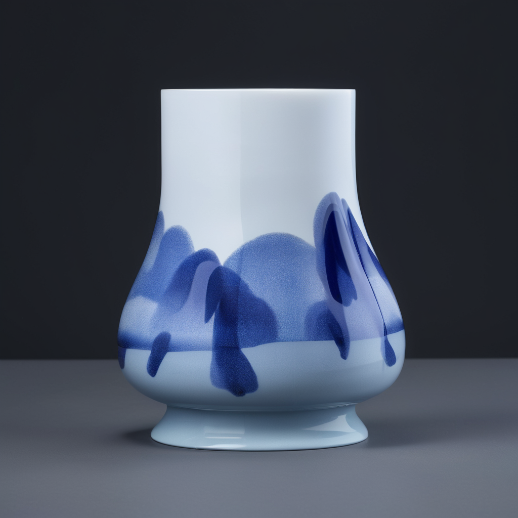 Xu Beihong Style Blue-White Fu Tong Zun Vessel (29 cm) - Image 3